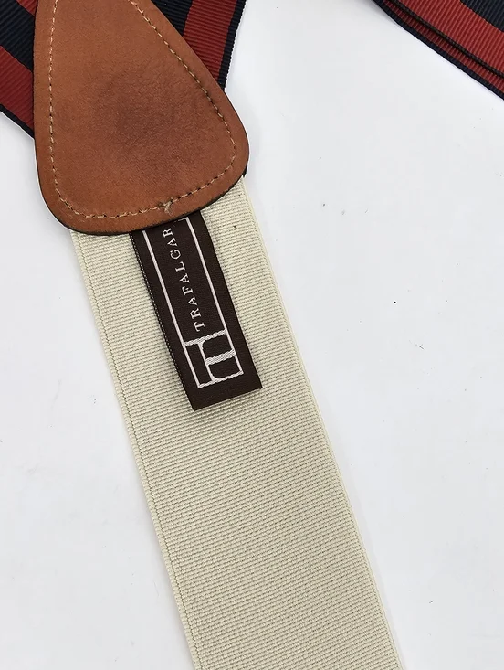 Trafalgar Red Navy Adjustable Suspenders - Picture 2 of 8